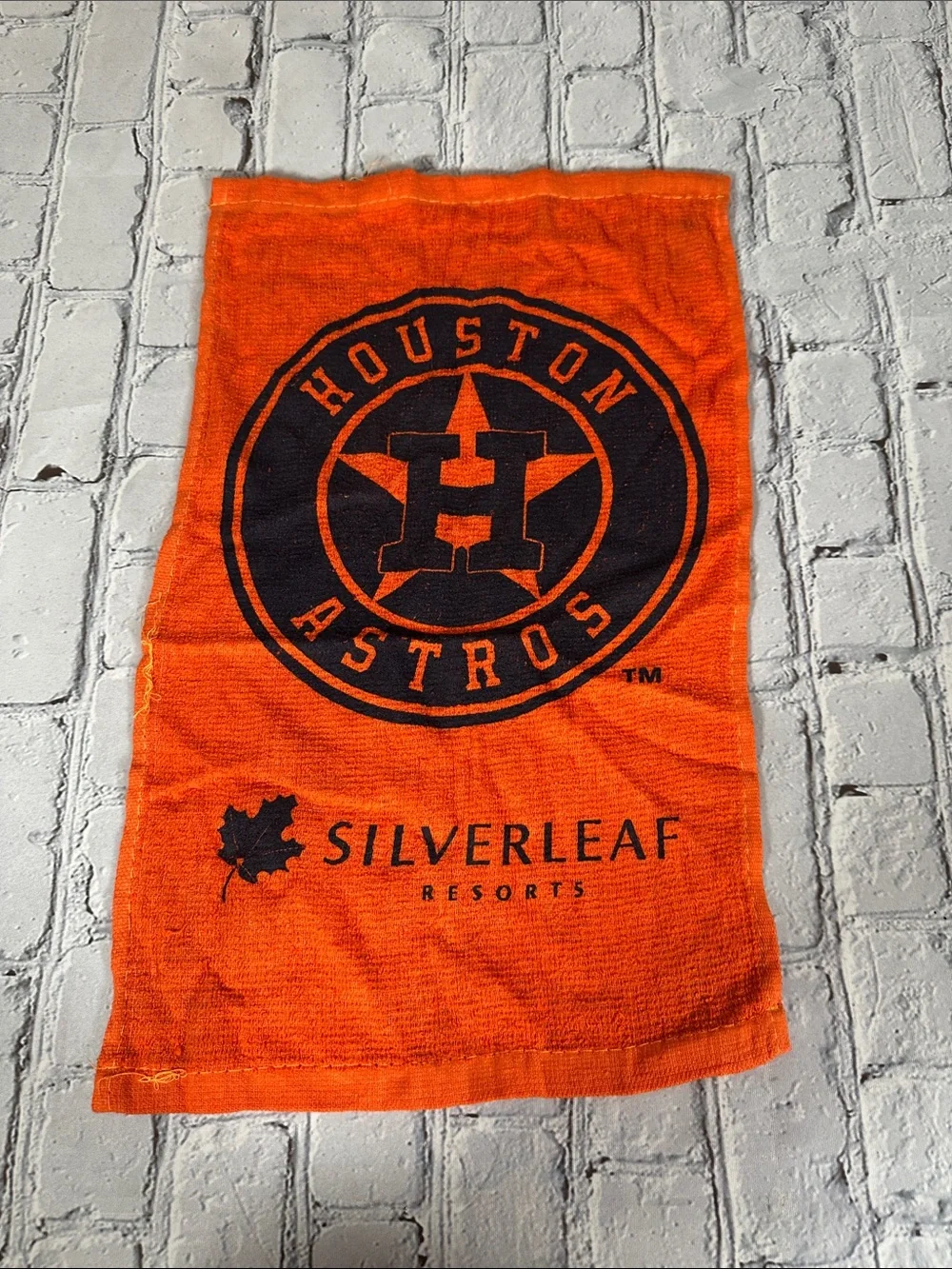 Houston Astros Orange Rally Game Towel - Silverleaf Resorts Logo